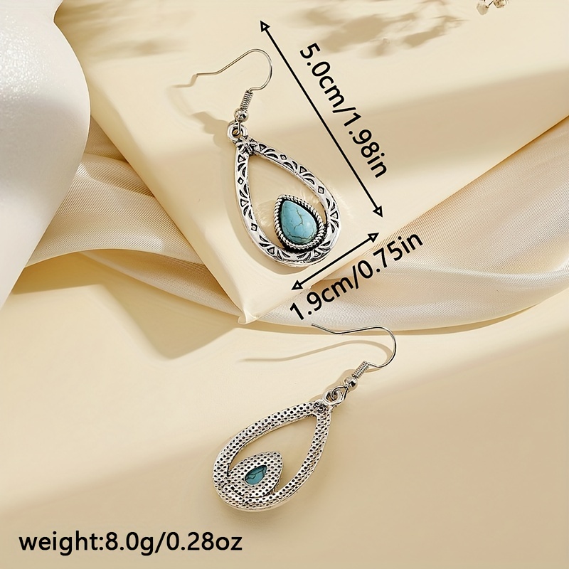Vintage Inspired Turquoise Water Drop Earrings
